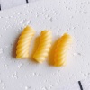 Picture of Acrylic Beads For DIY Charm Jewelry Making Yellow Opaque Arc Stripe About 3.4cm x 1.3cm, 10 PCs