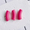 Picture of Acrylic Beads For DIY Charm Jewelry Making Fuchsia Opaque Arc Stripe About 3.4cm x 1.3cm, 10 PCs