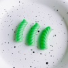 Picture of Acrylic Beads For DIY Charm Jewelry Making Green Opaque Arc Stripe About 3.2cm x 0.9cm, 10 PCs