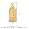 Picture of Eco-friendly Vacuum Plating 304 Stainless Steel Religious Charms 18K Gold Plated Virgin Mary 29mm x 12mm, 1 Piece