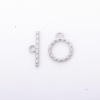 Picture of Eco-friendly 304 Stainless Steel Toggle Clasps Round Silver Tone 1 Set