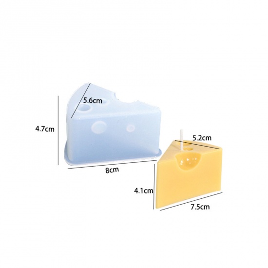 Bild von Silikon Harzform zum Selbermachen von Kerzenseife Käse Lebensmittel Weiß 8cm x 5.6cm, 1 Stück