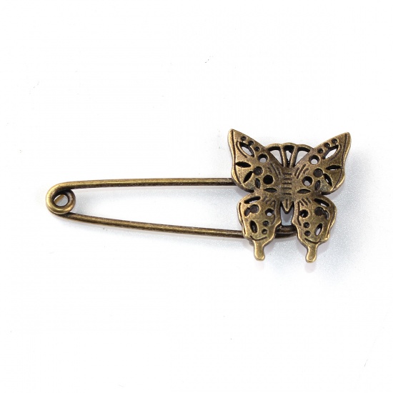 Picture of Pin Brooches Butterfly Animal Antique Bronze 5.6cm x 2.5cm, 1 Piece