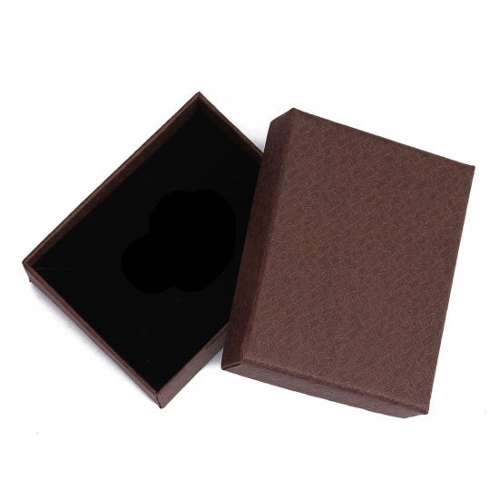 Picture of Paper Jewelry Gift Boxes Rectangle Coffee 95mm x 74mm , 1 Piece