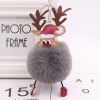 Bild von Terylen Schlüsselkette & Schlüsselring Weiß Weihnachten Rentier Pompom Ball 8cm, 1 Stück