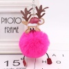 Bild von Terylen Schlüsselkette & Schlüsselring Weiß Weihnachten Rentier Pompom Ball 8cm, 1 Stück