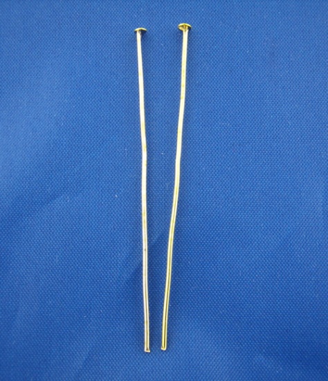 Picture of Iron Based Alloy Head Pins Gold Plated 5cm long, 0.8mm (20 gauge), 4200 PCs