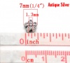 Imagen de Cuentas Aleación del Metal Del Zinc de Flor , Plata Antigua Punto tallado Color Plateado 6mm x 6mm - 7mm x 7mm, Agujero: acerca de 1.3mm, 1000 Unidades