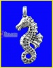 Picture of Ocean Jewelry Zinc Based Alloy Charms Seahorse Antique Silver 24mm(1") x 10mm( 3/8"), 30 PCs