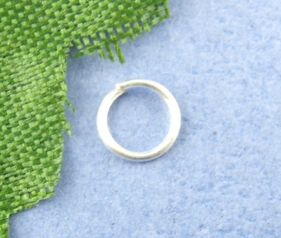 Picture of (21 gauge) Iron Based Alloy Open Jump Rings Findings Round Silver Plated 5mm Dia, 1 Packet(about 20000 PCs)