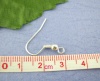 Picture of Iron Based Alloy Ear Wire Hooks Earring Findings Silver Plated 18mm x 19mm, Post/ Wire Size: (21 gauge), 2000 PCs