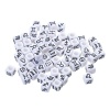 Picture of Acrylic Spacer Beads Square White At Random Constellation Pattern Black Enamel About 7mm x 7mm, Hole: Approx 4mm, 100 PCs