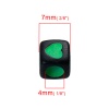 Picture of Acrylic Bubblegum Beads Square Black Heart Pattern At Random Enamel About 7mm x 7mm, Hole: Approx 4mm, 300 PCs