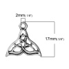 Picture of Zinc Based Alloy Charms Whale Tail Antique Silver Celtic Knot Hollow 17mm( 5/8") x 16mm( 5/8"), 10 PCs