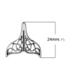 Picture of Zinc Based Alloy Charms Whale Tail Antique Silver Celtic Knot Hollow 24mm(1") x 24mm(1"), 5 PCs