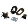 Picture of Iron Based Alloy Purse Twist Turn Lock Antique Bronze 37mm x21mm(1 4/8" x 7/8") 28mm x20mm(1 1/8" x 6/8") 22mm x16mm( 7/8" x 5/8"), 5 Sets