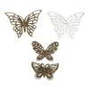 Picture of Iron Based Alloy Filigree Stamping Embellishments Findings Fixed Butterfly Mixed Hollow 61mm x47mm(2 3/8" x1 7/8") - 43mm x28mm(1 6/8" x1 1/8"), 40 PCs