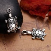Picture of Ocean Jewelry Zinc Based Alloy Boho Chic 3D Charms Tortoise Antique Silver Color 19mm( 6/8") x 12mm( 4/8"), 50 PCs