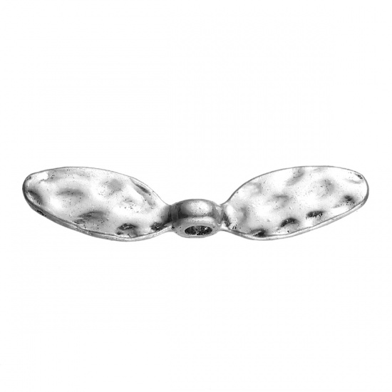 Picture of Zinc Based Alloy Spacer Beads Dragonfly Wing Antique Silver About 31mm x 7mm, Hole: Approx 2.5mm, 50 PCs