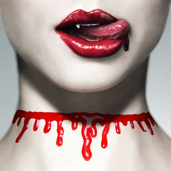 Picture of Silicone Halloween Blood Choker Necklace Red 31.5cm(12 3/8") long, 1 Piece