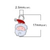 Immagine di Lega di Zinco Charms Babbo Natale Tono Argento Bianco & Rosso (Addetti ss4 Strass) Smalto 17mm x 11mm , 10 Pz