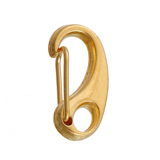 Picture of Zinc Based Alloy Lobster Clasp Findings Gold Plated 16mm x 8mm, 10 PCs