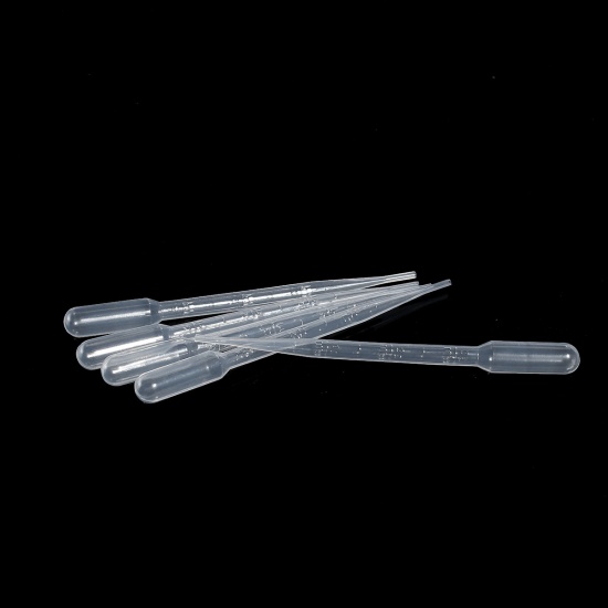 Picture of Plastic Resin Jewelry Tools Disposable Transfer Pipettes Clear 15.6cm(6 1/8") x 1.3cm(4/8"), 5 PCs