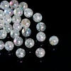 Picture of Acrylic Bubblegum Beads Ball Clear AB Color Crackle About 8mm Dia, Hole: Approx 2mm, 200 PCs