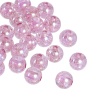 Picture of Acrylic Bubblegum Beads Ball Pink AB Color Crackle About 8mm Dia, Hole: Approx 2mm, 200 PCs