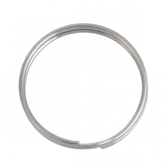 Picture of 304 Stainless Steel Split Jump Rings Findings Round Silver Tone 20mm( 6/8") Dia, 30 PCs