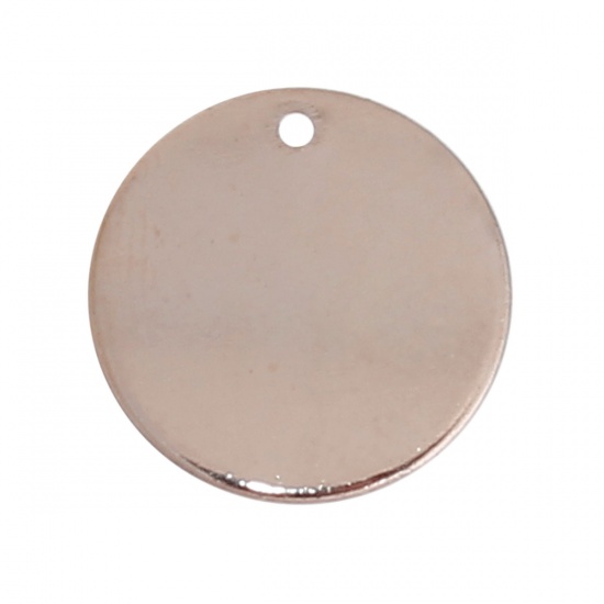 銅 スタンピング用ブランク タグ チャーム 円形 ローズゴールド 15mm直径、 10 個 の画像