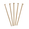 Immagine di Lega di Zinco Spillo Testa 14k Vero Oro Placcato lunghezza: 30mm, 0.7mm (21 misura) 50 Pz