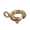 Picture of Zinc Based Alloy Bolt Spring Ring Clasps Round 14K Real Gold Plated W/ Loop 10mm x 9mm, 10 PCs