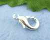 Picture of Zinc Based Alloy Lobster Clasps Silver Plated 14mm x 7mm, 50 PCs