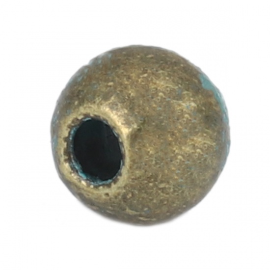 Picture of Zinc Based Alloy Patina Spacer Beads Round Antique Bronze About 6mm Dia., Hole: Approx 1.8mm, 30 PCs