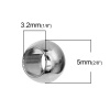 Bild von 304 Edelstahl Zwischenperlen Spacer Perlen Trommel Silberfarbe ca. 5mm D., Loch:ca. 3.2mm, 20 Stück