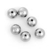 Bild von 304 Edelstahl Zwischenperlen Spacer Perlen Rund Silberfarbe ca. 10mm D., Loch:ca. 1.9mm, 5 Stück