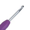 Изображение 4мм TPR Алюминиевые крючки для вязания Фиолетовый 13.7см, 2 ШТ