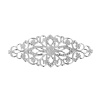 Picture of Iron Based Alloy Embellishments Oval Silver Tone Filigree Carved 80mm(3 1/8") x 35mm(1 3/8"), 30 PCs