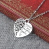 Picture of Family Jewelry Necklace Silver Tone Heart Message " Mother and Daughter Forever " Hollow 51.6cm(20 3/8") long, 1 Piece