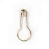 Picture of Copper Safety Pin Brooches Findings Round Gold Plated 21mm( 7/8") x 9mm( 3/8"), 100 PCs
