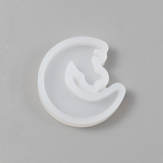 Immagine di Silicone Muffa della Resina per Gioielli Rendendo Gatto Bianco 37mm x 36mm, 1 Pz