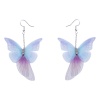 Bild von Ätherischer Schmetterling Ohrring Silberfarbe Hellblau Transparent Strassstein 79mm, Drahtstärke: (20 gauge), 1 Paar