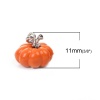 Picture of Zinc Based Alloy 3D Charms Pumpkin Orange Painting 11mm( 3/8") x 10mm( 3/8"), 10 PCs