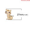 Bild von Holz Knöpfe für Aufnähen Scrapbooking 2 Löcher Katze Zufällig Mix 27mm x 20mm, 50 Stück