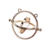 Immagine di Lega di Zinco Connettore Accessori Tondo Oro Placcato Bianco Stella a Cinque Punte Disegno 58mm x 47mm, 1 Pz