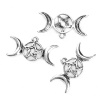 Picture of Zinc Based Alloy Charms Half Moon Antique Silver Star 29mm(1 1/8") x 15mm( 5/8"), 20 PCs