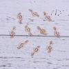 Picture of Zinc Based Alloy Music Charms Musical Note Gold Plated White Clear Rhinestone Enamel 22mm( 7/8") x 10mm( 3/8"), 20 PCs