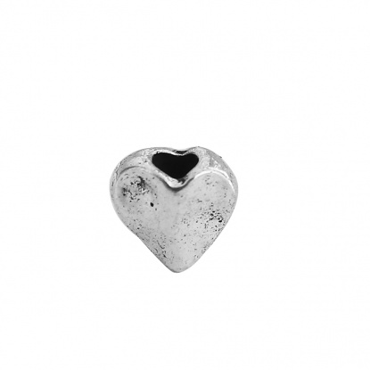 Bild von Zinklegierung Perlen Herz Antiksilber ca. 6mm x 5mm, Loch:ca. 1.8mm, 300 Stück