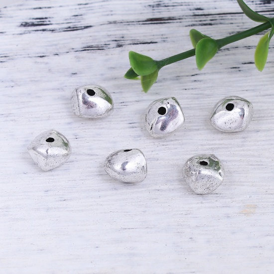 Picture of Zinc Based Alloy Spacer Beads Irregular Antique Silver 9mm x 9mm, Hole: Approx 1.5mm, 50 PCs